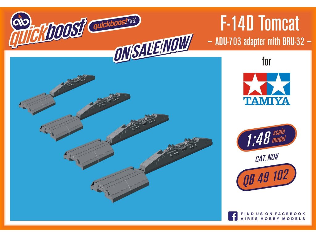 QUICKBOOST 1/48 F-14D Tomcat ADU-703 adapter w/ BRU-32 for TAM