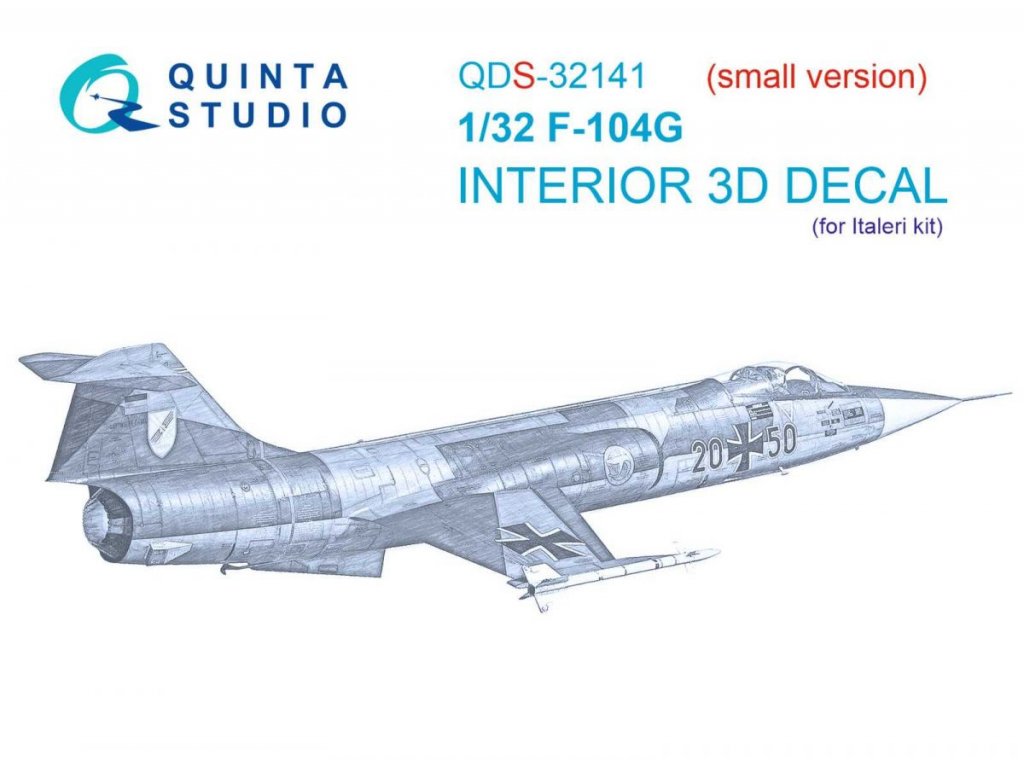 QUINTA 1/32 F-104G 3D-Printed & Color Interior for ITA SMALL