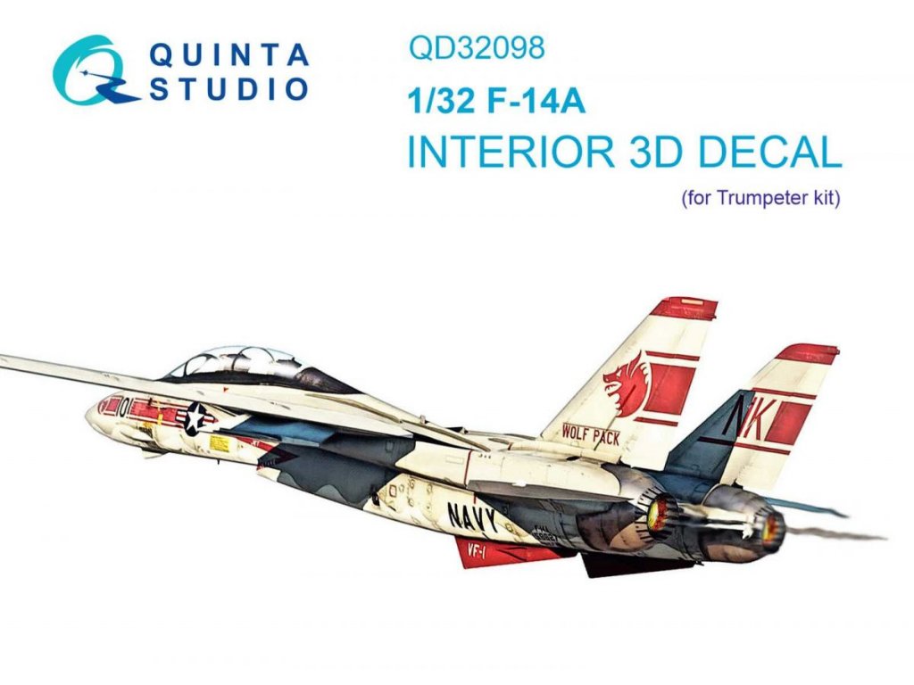 QUINTA 1/32 F-14A Tomcat 3D-Printed & Color Interior for TRU