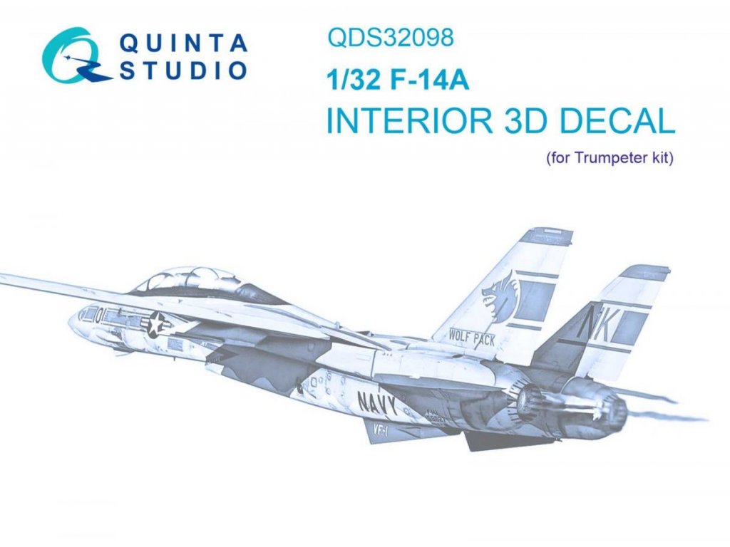 QUINTA 1/32 F-14A Tomcat 3D-Printed & Color Interior for TRU SMALL