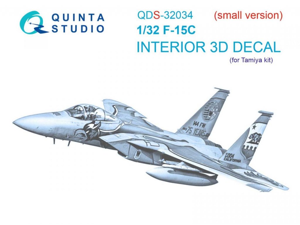 QUINTA 1/32 F-15C Eagle 3D-Printed & Color Interior for TAM SMALL