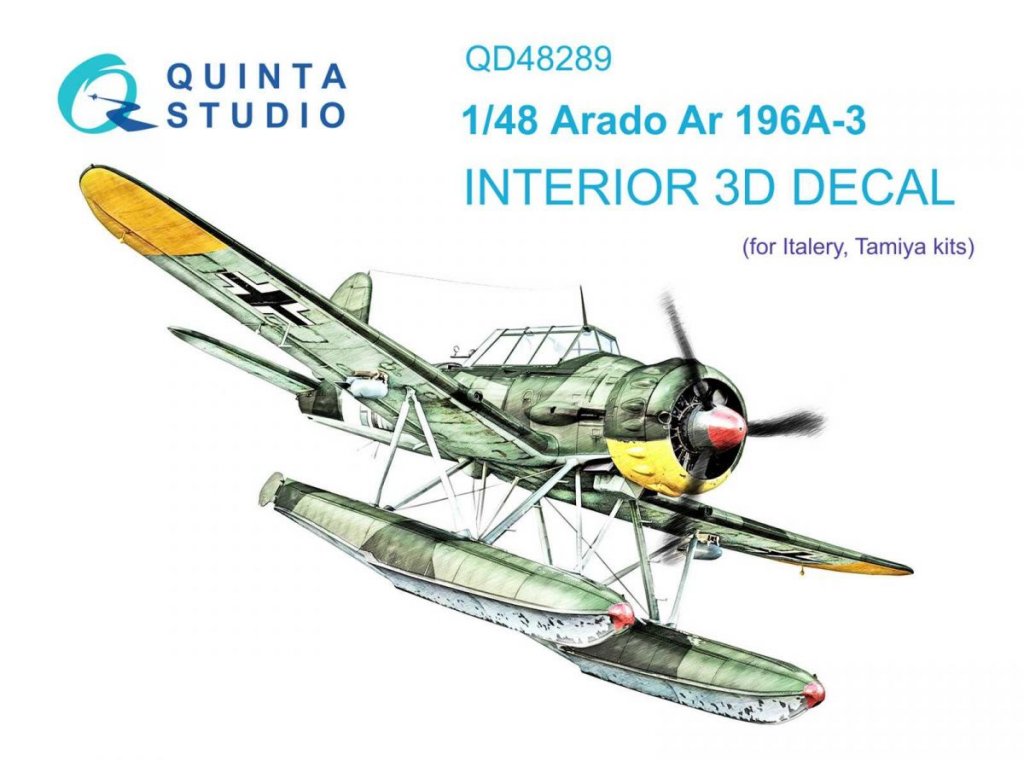QUINTA 1/48 Ar 196A-3 3D-Printed & Color Interior for ITA