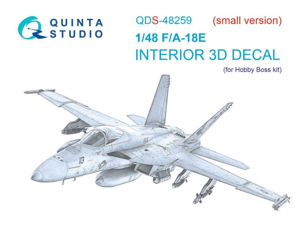 QUINTA 1/48 F/A-18E 3D-Printed & Color Int. for HBB SMALL