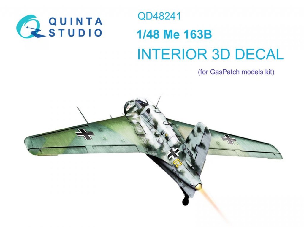 QUINTA 1/48 Me 163B Komet 3D-Printed & Color Interior for GASPATCH