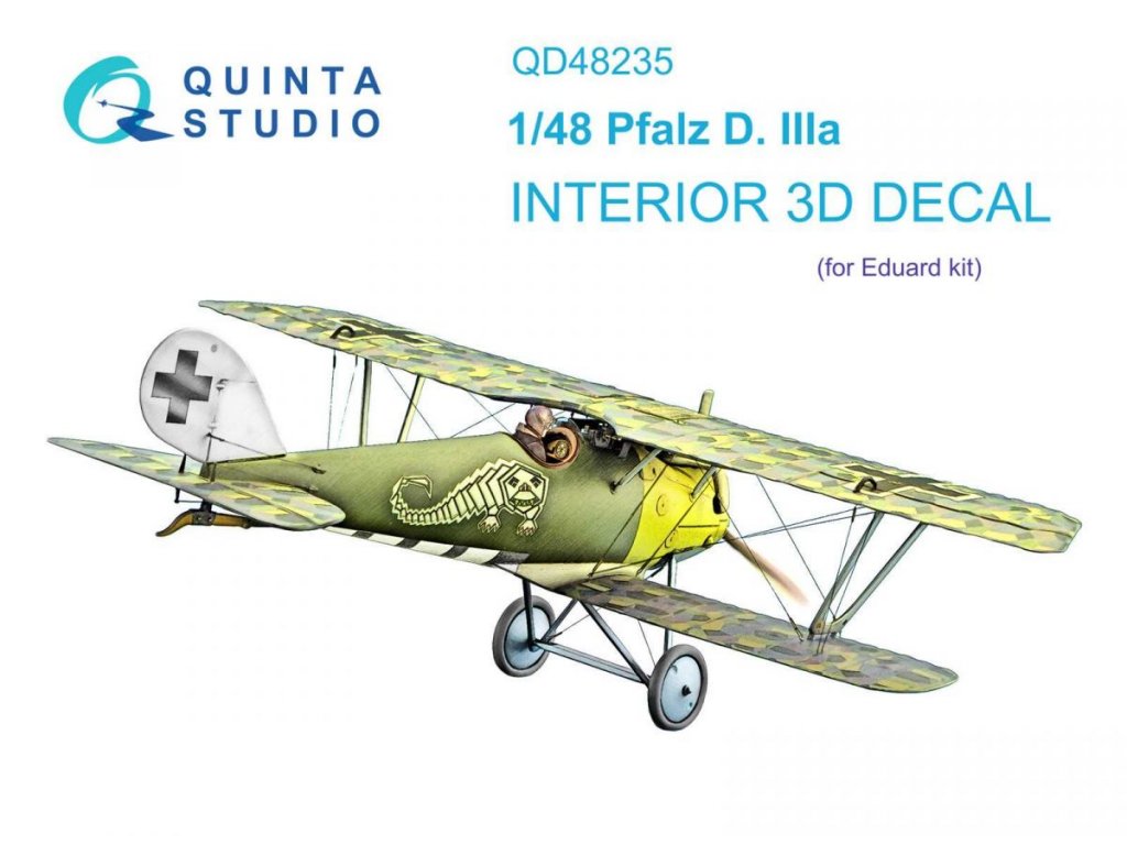 QUINTA 1/48 Pfalz D.IIIa 3D-Printed & Color Interior for EDU
