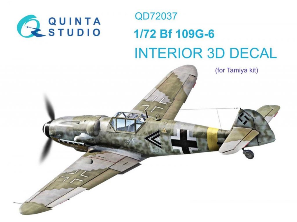 QUINTA 1/72 Bf 109G-6 3D-Printed & Color Interior for TAM