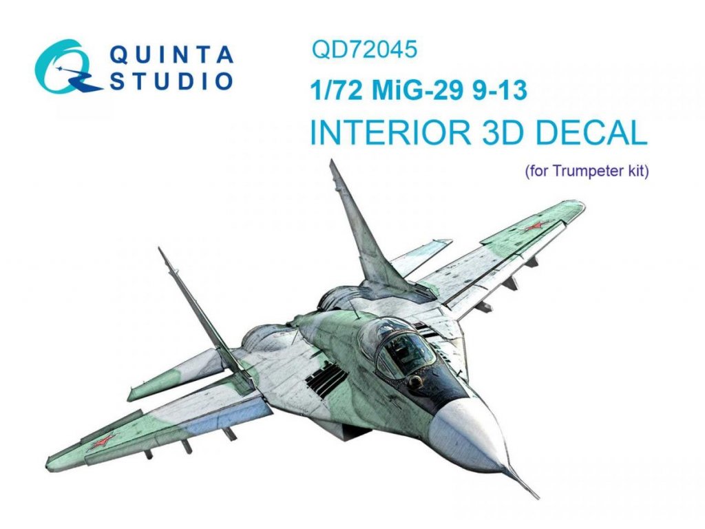 QUINTA 1/72 MiG-29 9-13 3D-Printed & Color Interior for TRU
