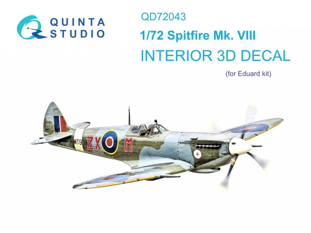 QUINTA 1/72 Spitfire Mk.VIII 3D-Printed & Color Interior