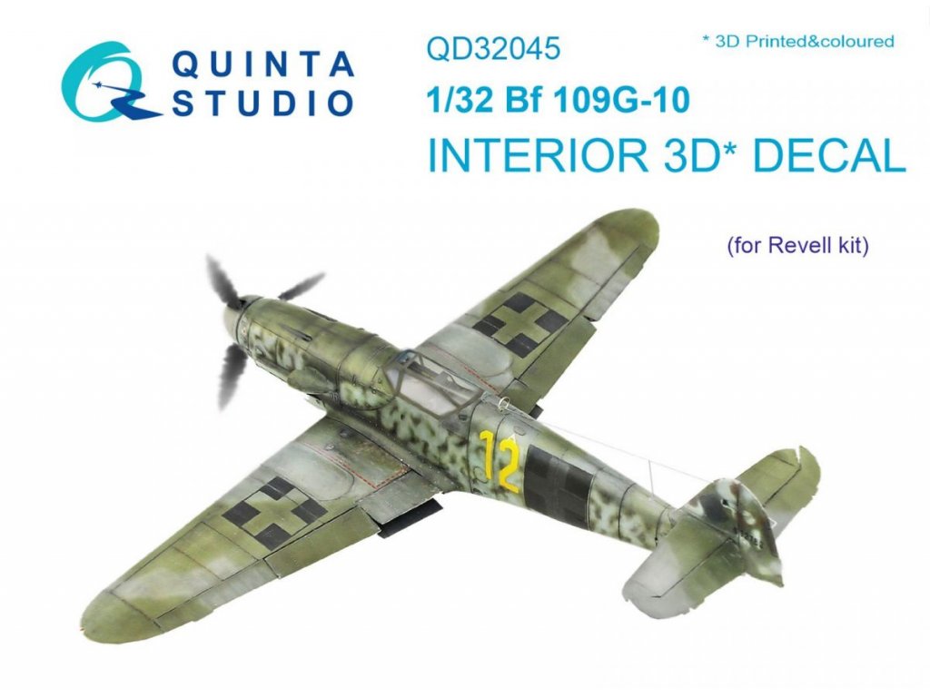 QUINTA STUDIO 1/32 Bf 109G-10 3D-Print colour Interior for REV