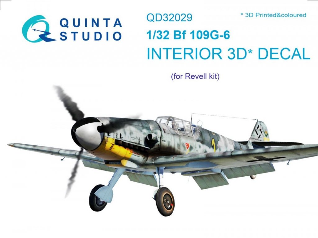 QUINTA STUDIO 1/32 Bf 109G-6 3D-Print colour Interior for REV