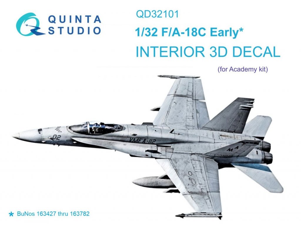 QUINTA STUDIO 1/32 F/A-18C Hornet Early 3D-Print&Color Interior for ACA