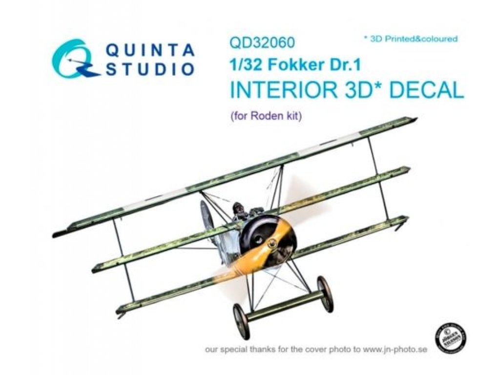 QUINTA STUDIO 1/32 Fokker Dr.1 3D-Print+Color Interior for RDN