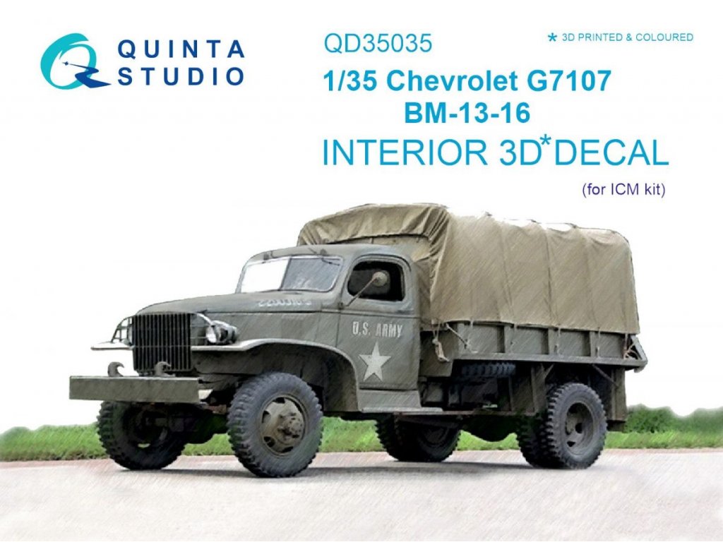 QUINTA STUDIO 1/35 Chevrolet G7107 3D-Print&Color Interior for ICM