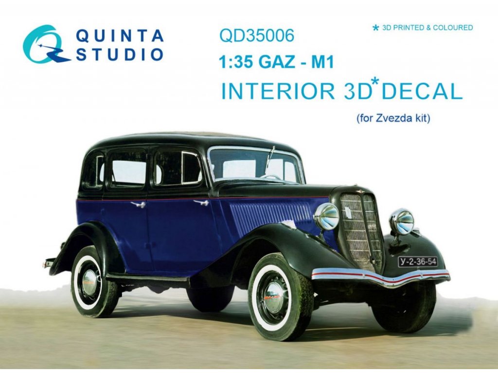 QUINTA STUDIO 1/35 GAZ-M1 3D-Printed colour Interior for ZVE