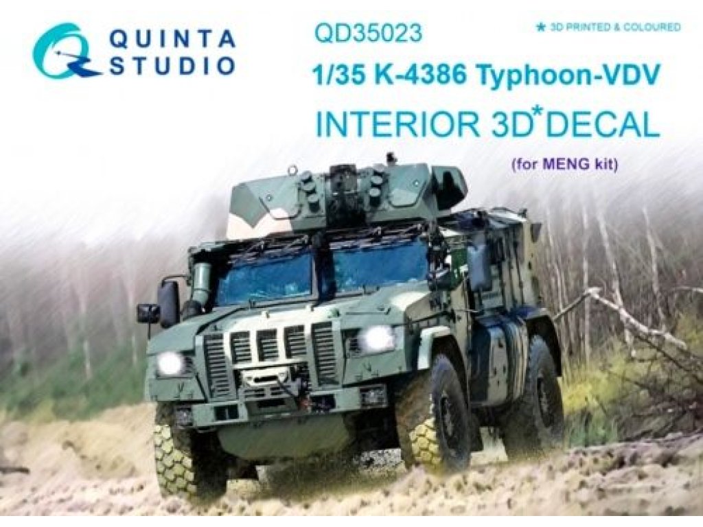 QUINTA STUDIO 1/35 K-4386 Typhoon VDV 3D-Print+Color Interior for MENG