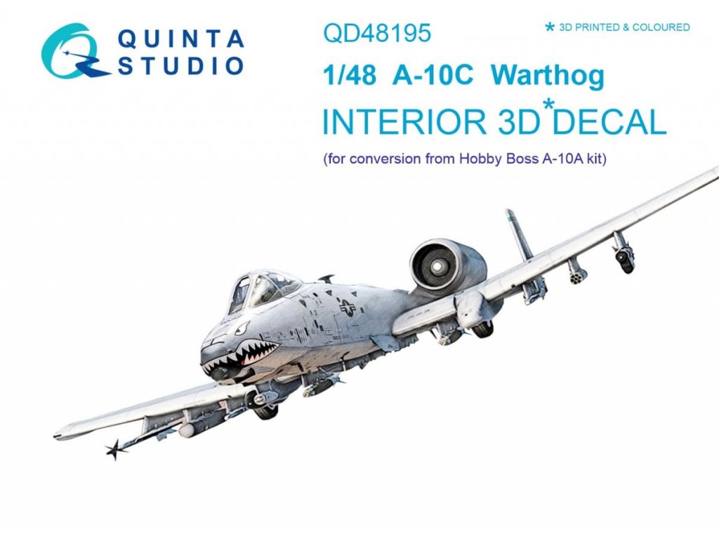 QUINTA STUDIO 1/48 A-10C Thunderbolt II Warthog 3D-Print&Color Interior for HBB