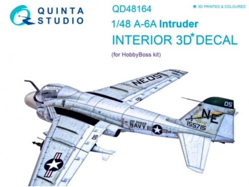 QUINTA STUDIO 1/48 A-6A Intruder 3D-Print+Color Interior for HBB