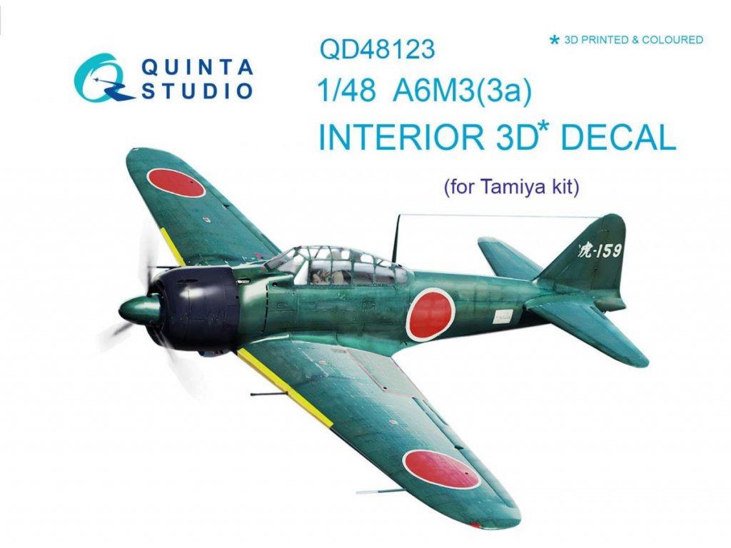QUINTA STUDIO 1/48 A6M3(3a) 3D-Print colour Interior for TAM