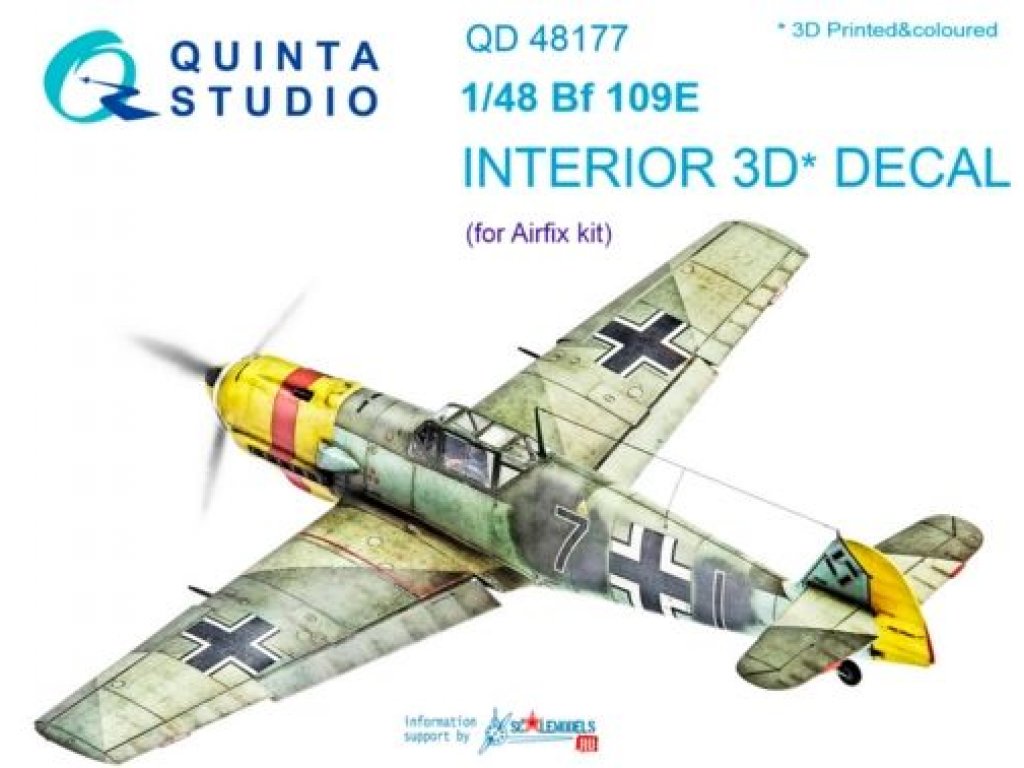 QUINTA STUDIO 1/48 Bf 109E 3D-Print+Color Interior (AIRFIX)