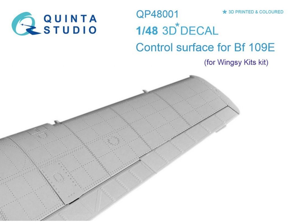 QUINTA STUDIO 1/48 Bf 109E - Control surface for WINGSY