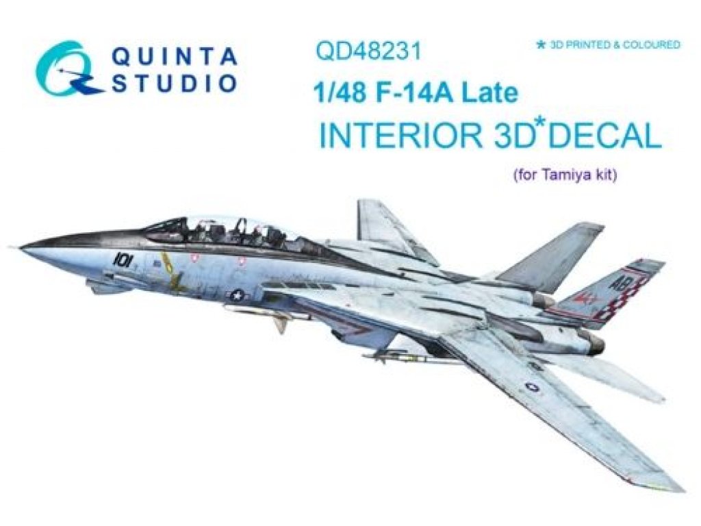 QUINTA STUDIO 1/48 F-14A Late 3D-Print+Color Interior for TAM