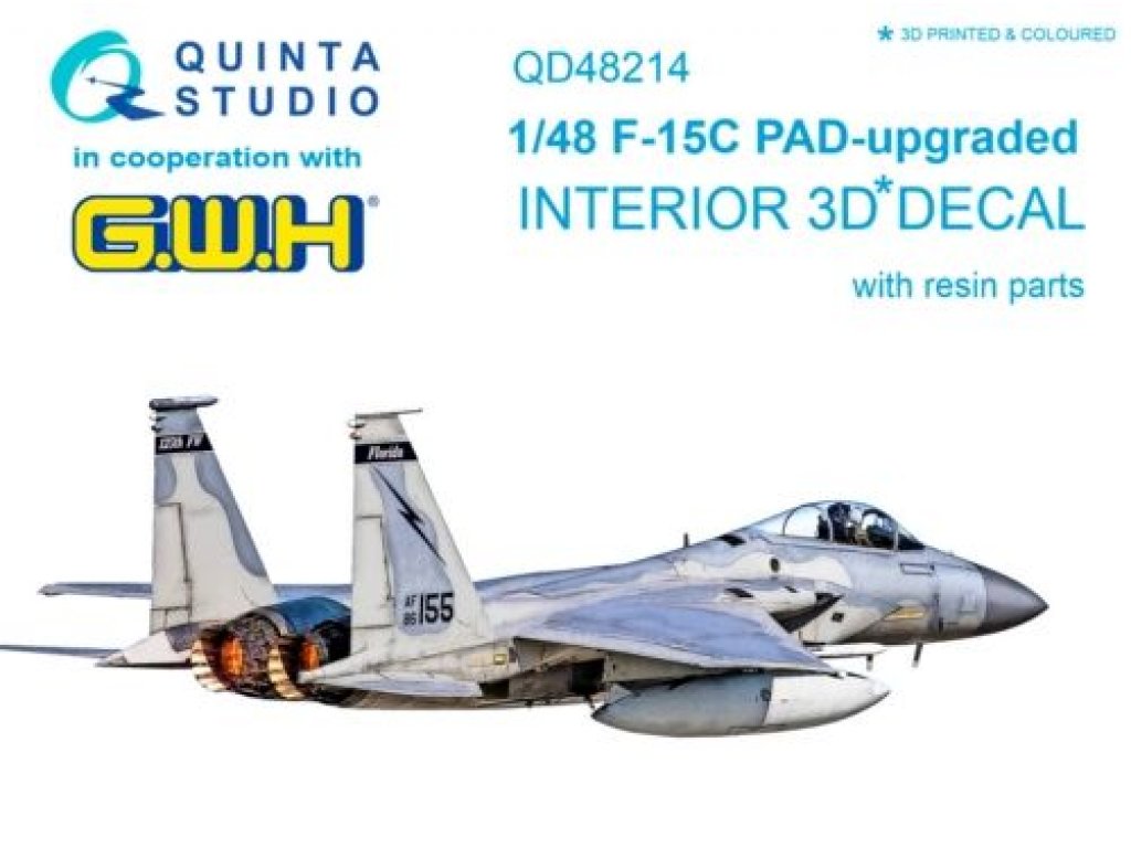 QUINTA STUDIO 1/48 F-15C PAD upgr.3D-Print+Color Interior w/ resin