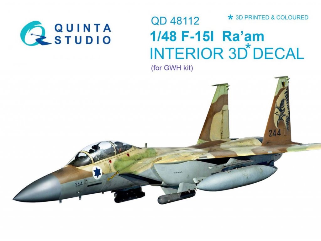 QUINTA STUDIO 1/48 F-15I Raam 3D-Printed Interior for GWH