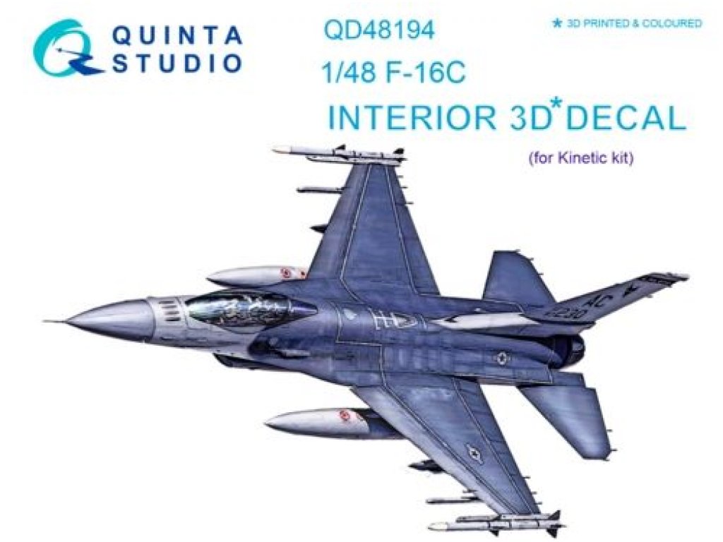 QUINTA STUDIO 1/48 F-16C 3D-Print+Color Interior for KIN
