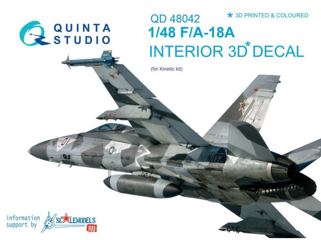 QUINTA STUDIO 1/48 F/A-18A 3D-Printed colour Interior (KIN)