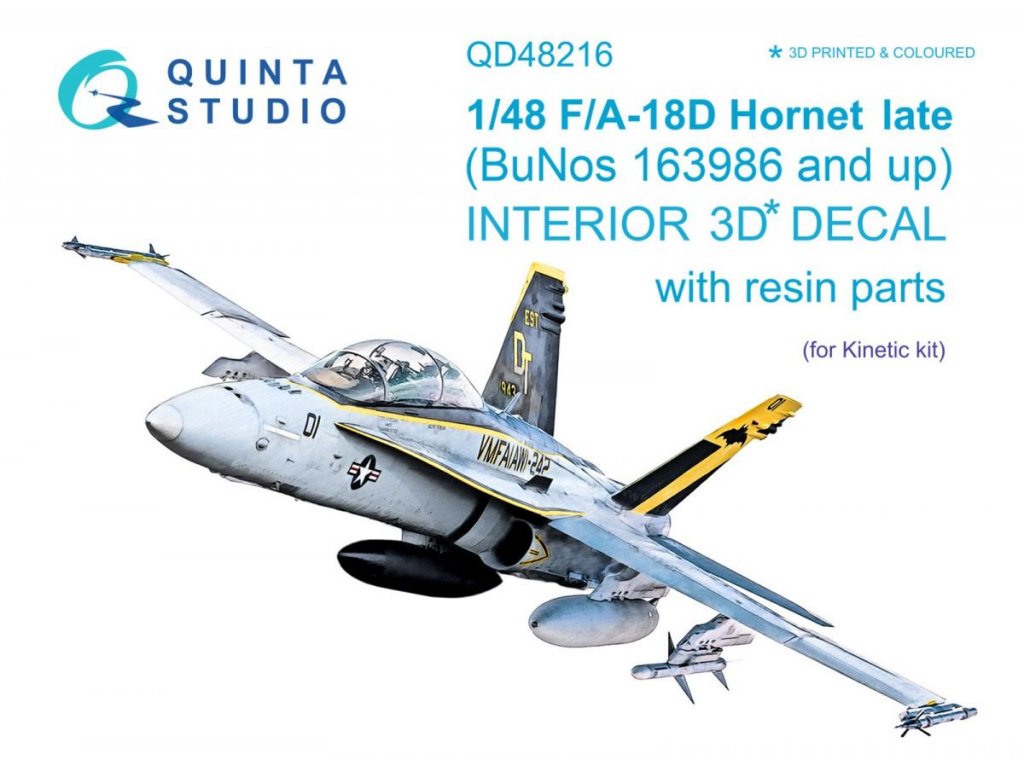 QUINTA STUDIO 1/48 F/A-18D Hornet Late 3D-Print&Color Interior w/  resin