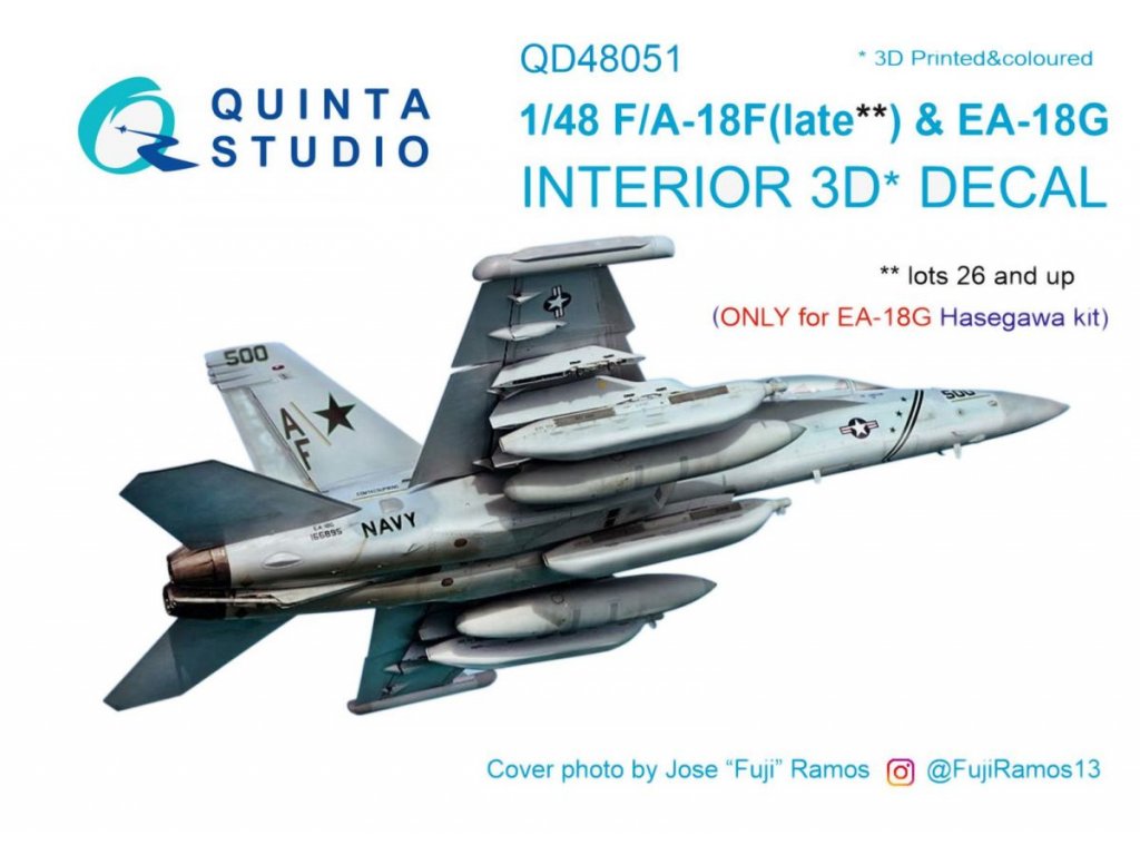 QUINTA STUDIO 1/48 F/A-18F late / EA-18G 3D-Print col.Interior