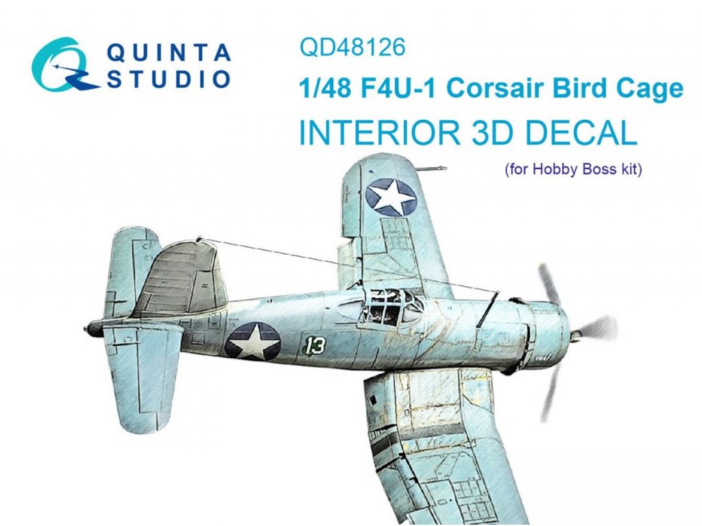 QUINTA STUDIO 1/48 F4U-1 Corsair (Birdcage) 3D-Print&Color Inter.