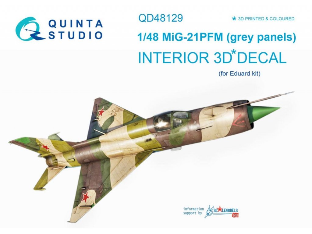 QUINTA STUDIO 1/48 MiG-21 PFM 3D-Printed Interior for EDU