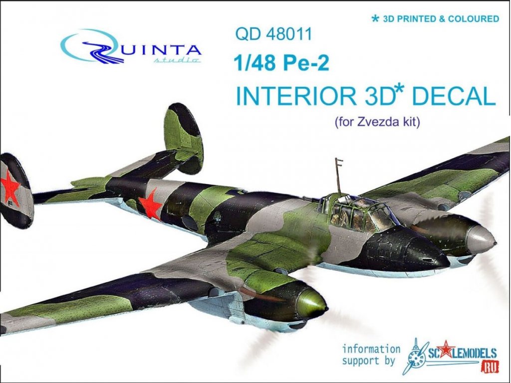 QUINTA STUDIO 1/48 Pe-2 3D-Print colour Interior for ZVE