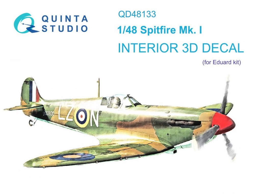 QUINTA STUDIO 1/48 Spitfire Mk.I 3D-Print&Color Interior for EDU