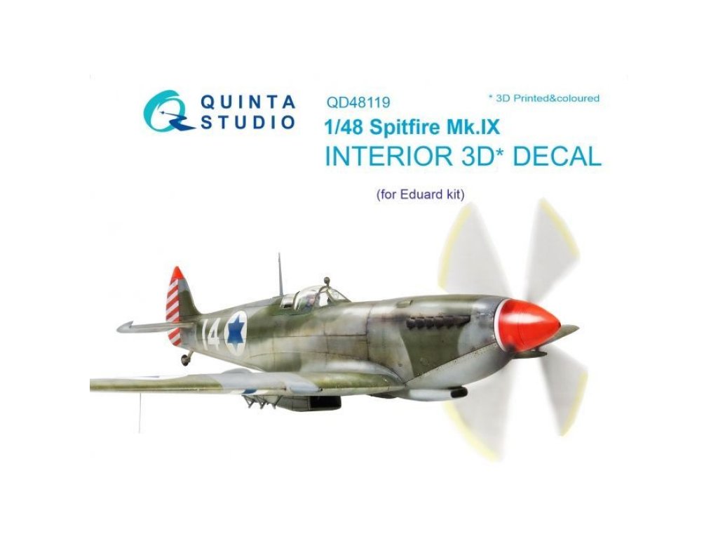 QUINTA STUDIO 1/48 Spitfire Mk.IX 3D-Print colour Interior for EDU