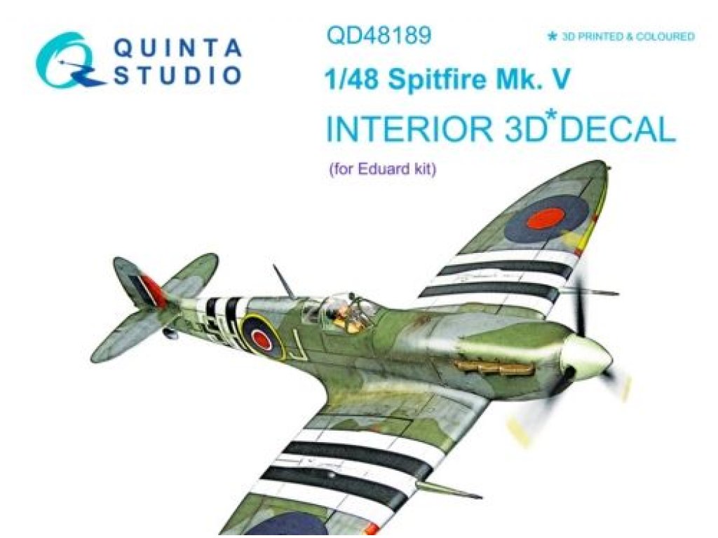 QUINTA STUDIO 1/48 Spitfire Mk.V 3D-Print+Color Interior (EDU)