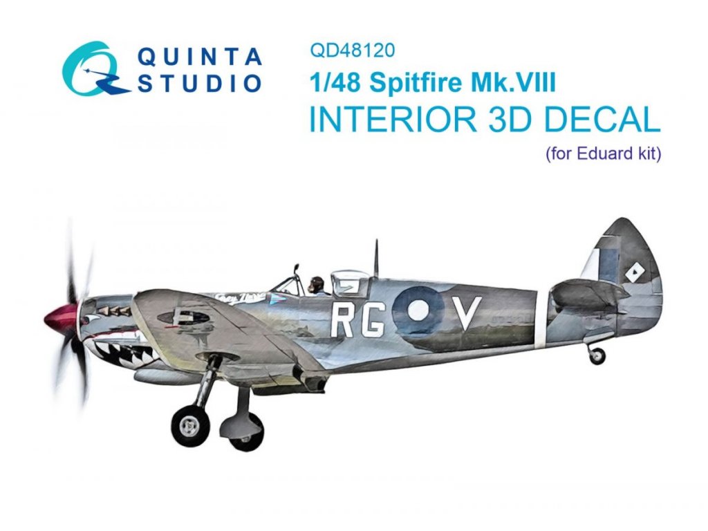 QUINTA STUDIO 1/48 Spitfire Mk.VIII 3D-Print&Color Interior for EDU
