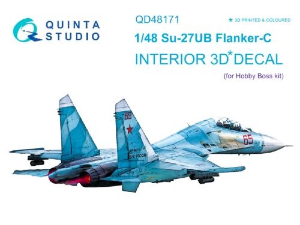 QUINTA STUDIO 1/48 Su-27UB 3D-Print+Color Interior for HBB