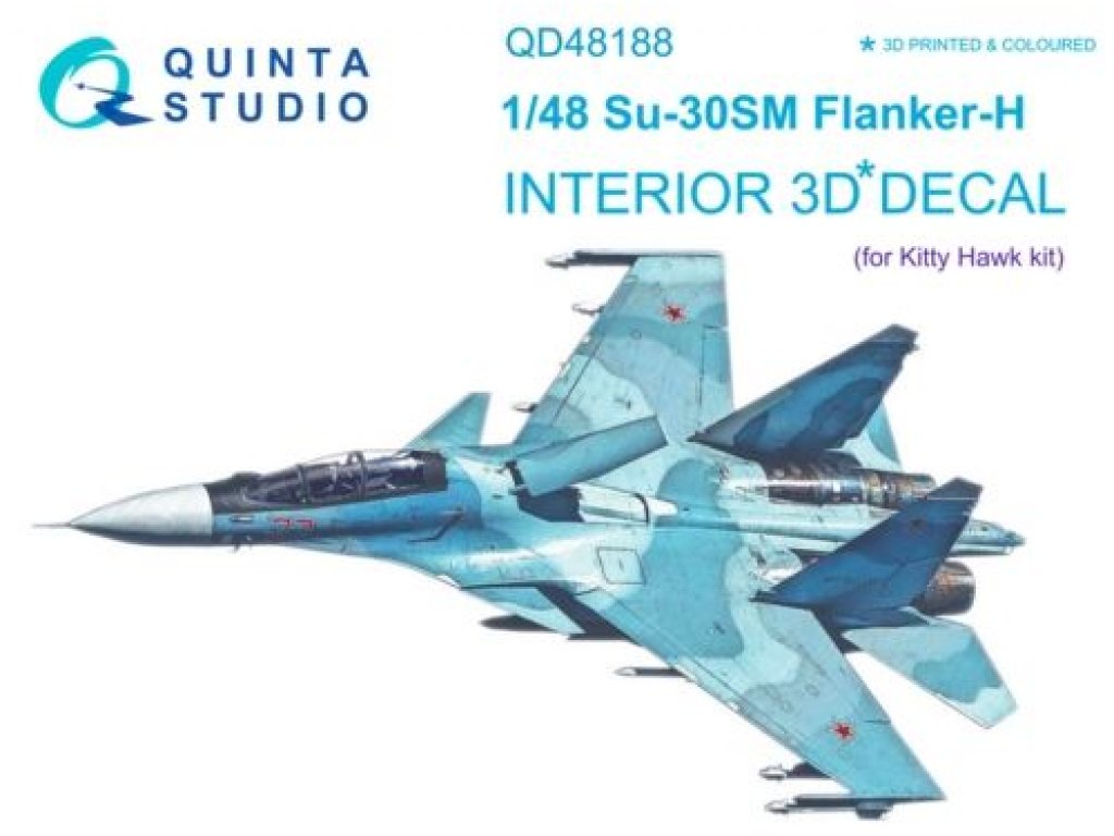 QUINTA STUDIO 1/48 Su-30SM 3D-Print+Color Interior for KTH