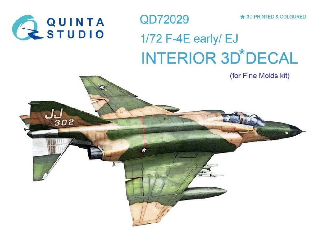 QUINTA STUDIO 1/72 F-4E/EJ Phantom II 3D-Print+Color Interior (FINEM)