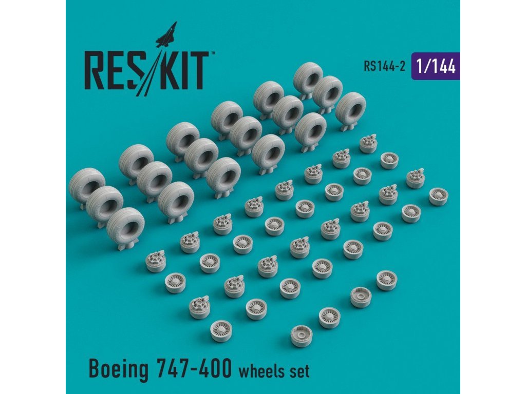 RESKIT 1/144 Boeing 747-400 wheels for DRAG/HAS/REV