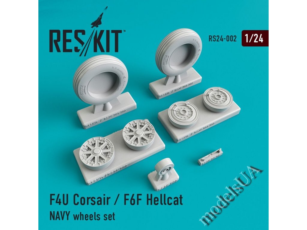 RESKIT 1/24 F4U Corsair/F6F Hellcat NAVY wheel set for AIRF