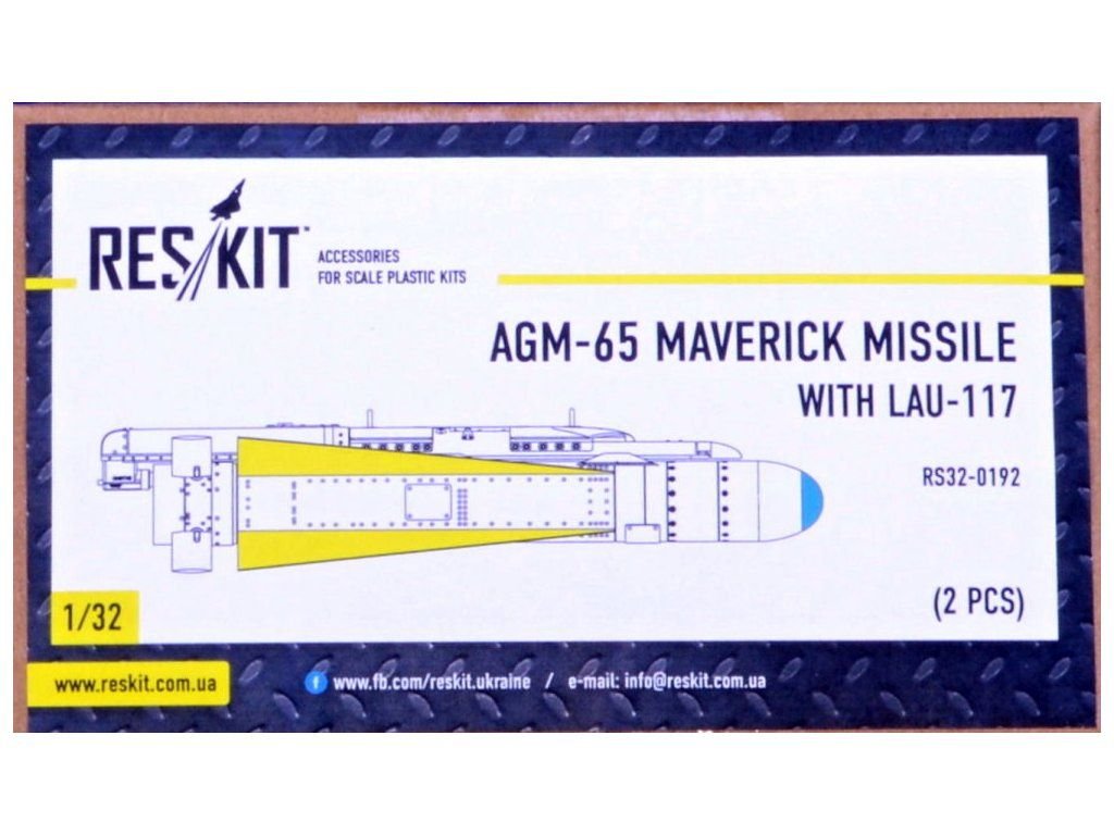 RESKIT 1/32 AGM-65 Maverick missile with LAU-117 (2 pcs.)
