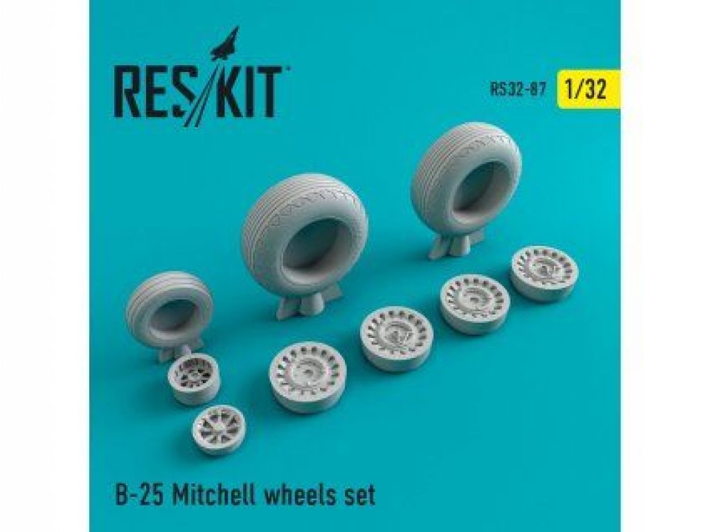 RESKIT 1/32 B-25 Mitchell wheels set