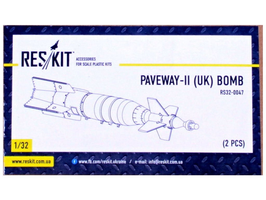 RESKIT 1/32 Paveway-II (UK) Bomb - 2 pcs. for REV
