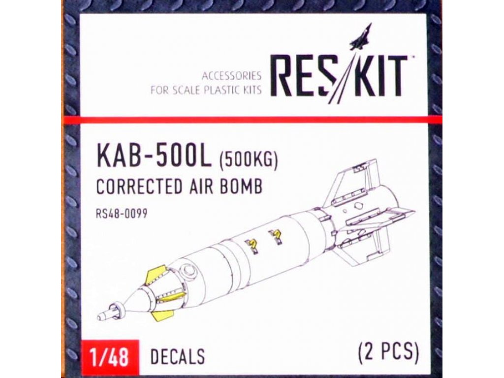 RESKIT 1/48 KAB-500L for 500kg  Corrected Air Bomb for 2 pcs.
