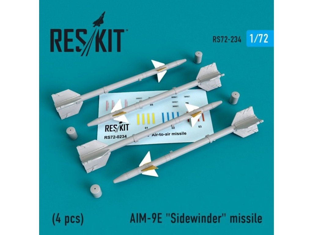 RESKIT 1/72 AIM-9E Sidewinder missile (4 pcs.)