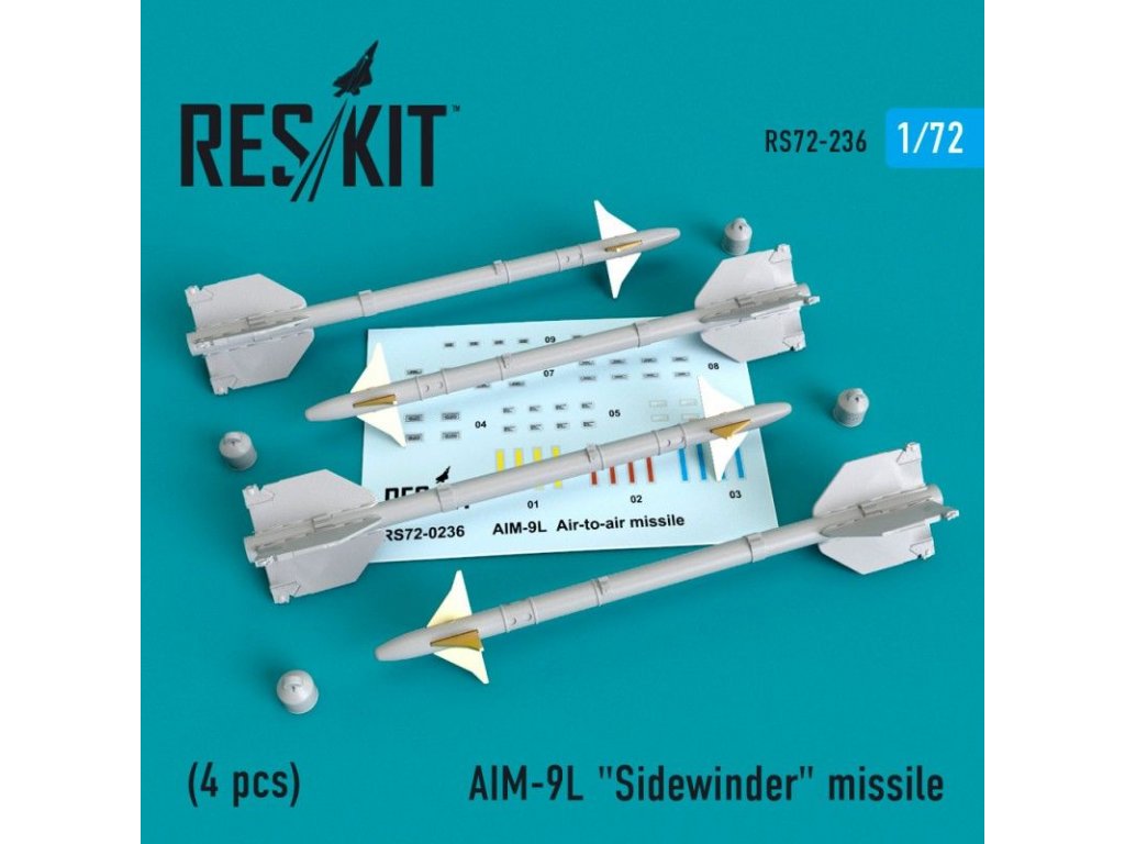 RESKIT 1/72 AIM-9L Sidewinder missile (4 pcs.)