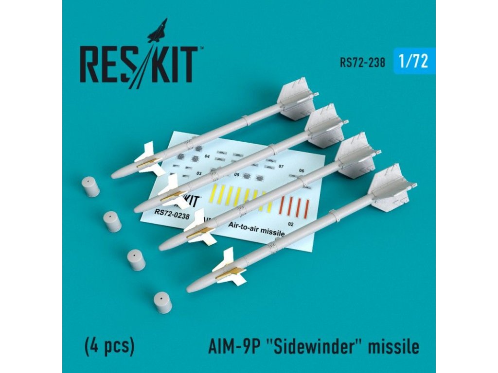 RESKIT 1/72 AIM-9P Sidewinder missile (4 pcs.)
